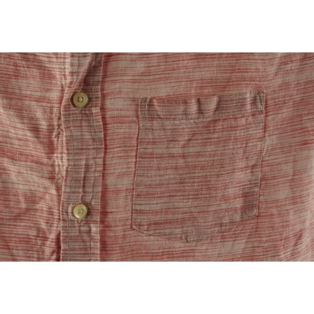 Banana Republic 100% Linen Camden Men's Medium‎ Pink Heather Button Down Shirt
